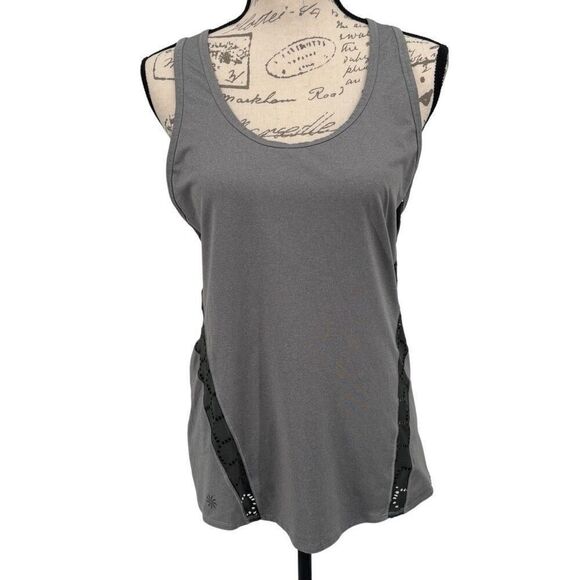 Athleta Eyelet Unsinkable Yoga Tank Top Graphite Gray Size Small - Picture 2 of 13